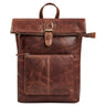 "Niagara" Women’s Vintage Leather Roll Top Backpack – Compact Daypack for 13.6 Inch Laptop & A4 Documents