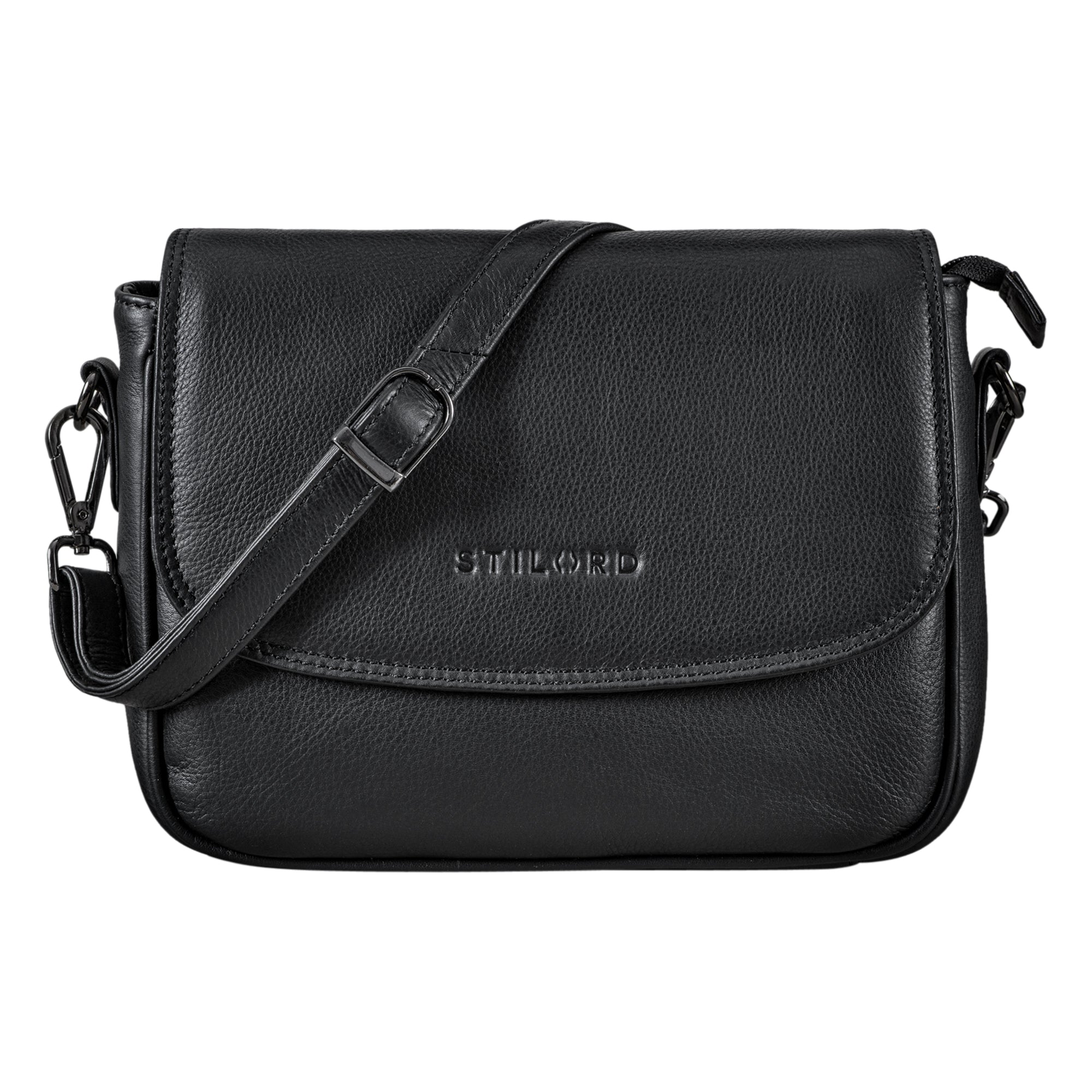 Klassische Abendtasche Frauen Leder schwarz