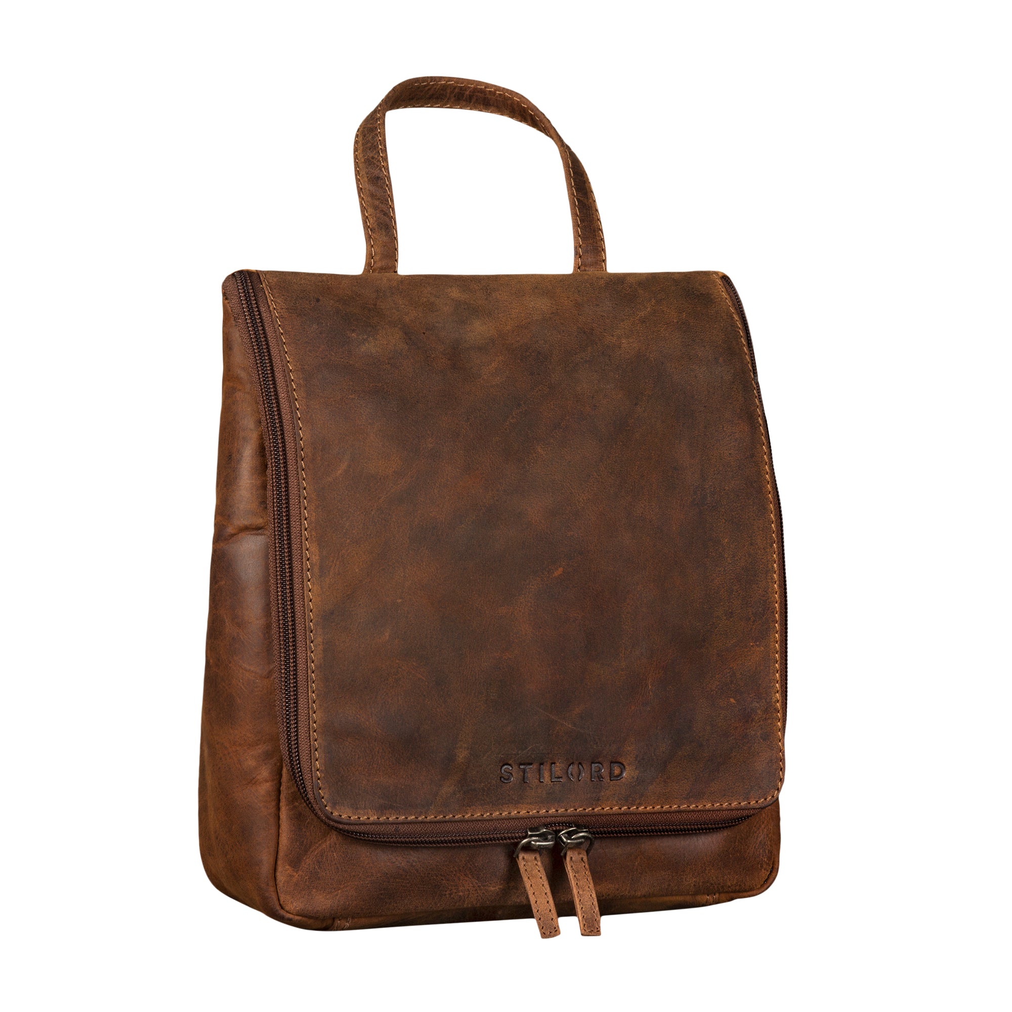 Waschtasche Leder mit Henkel