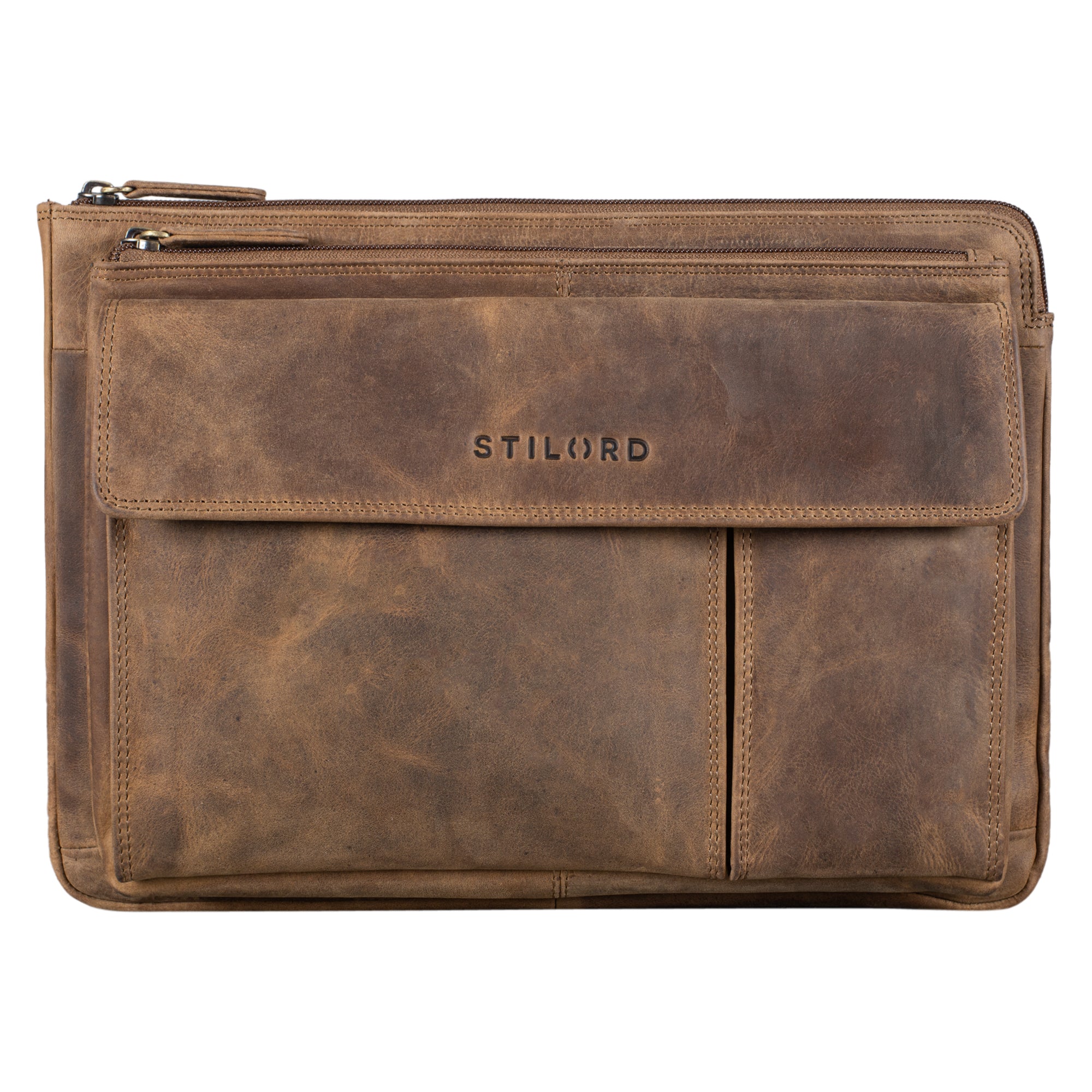 Retro Leder Schreibmappe A4 braun