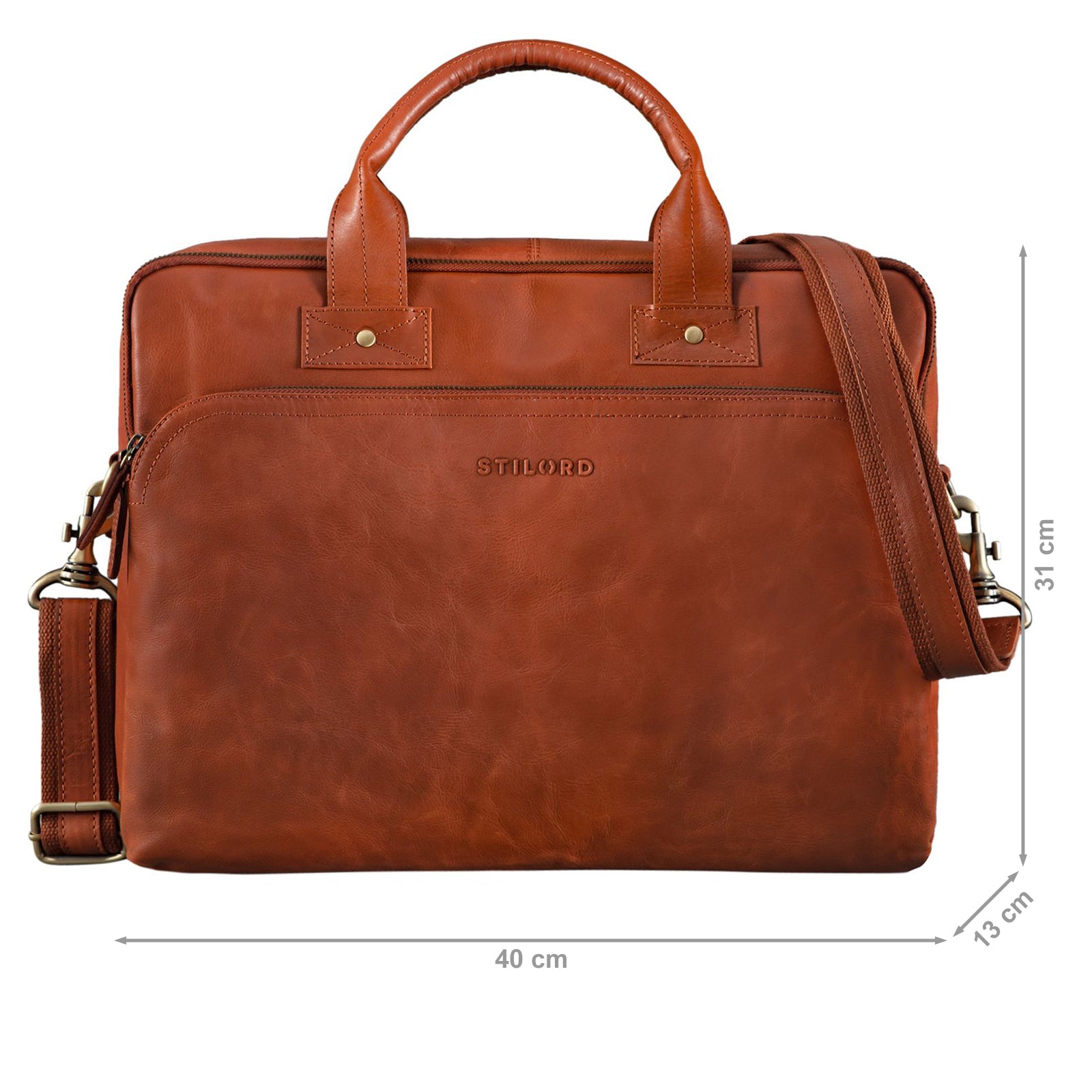 Elegante Bürotasche Leder Braun 