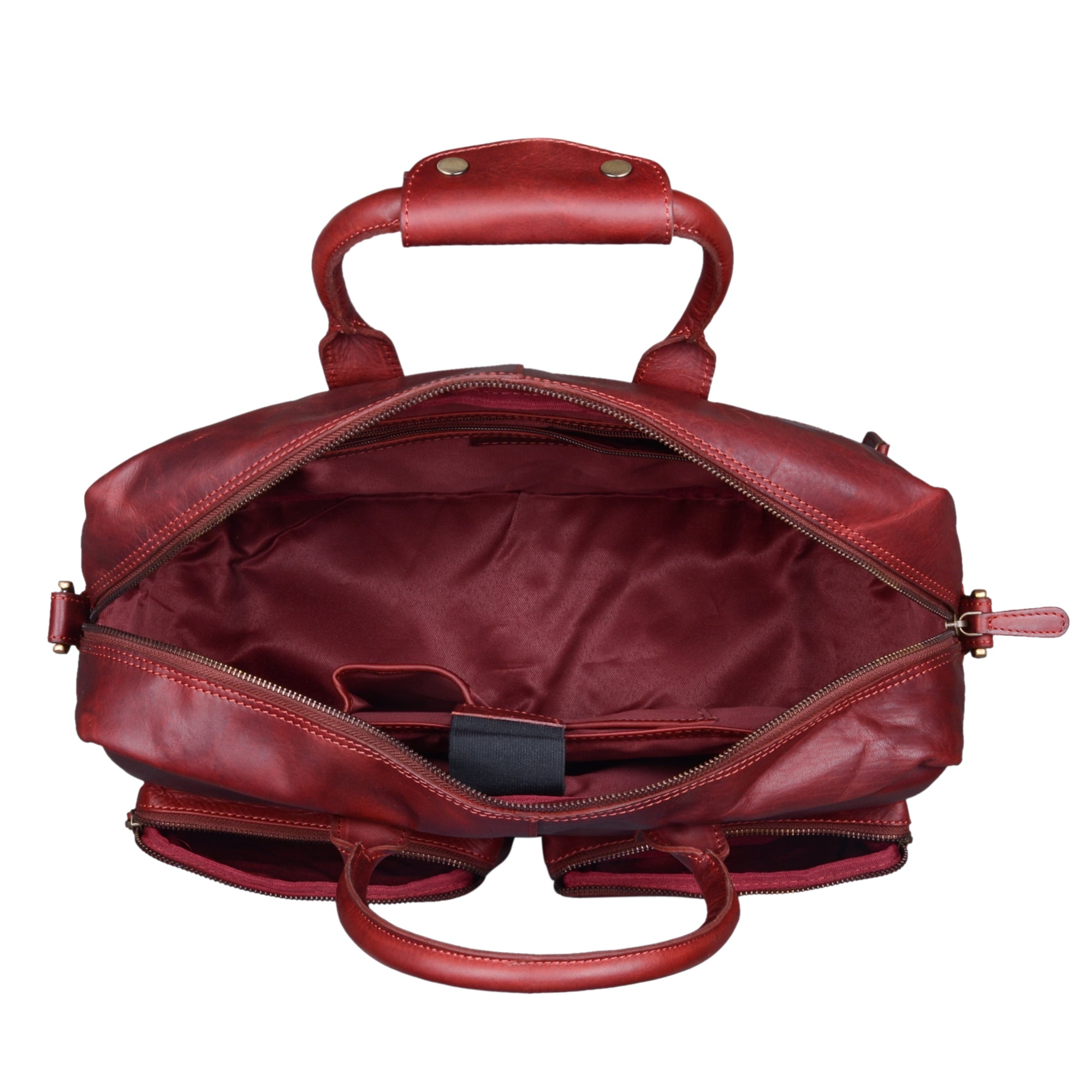Ledertasche Arbeit rot