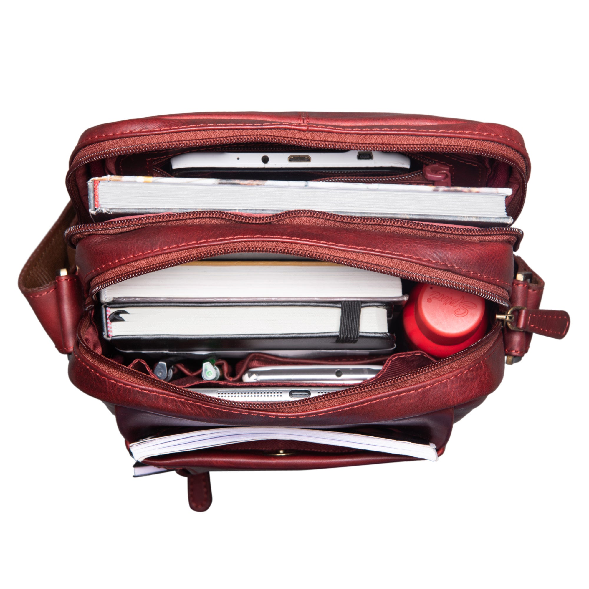 Vintage Umhängetasche 10.1 Zoll rot