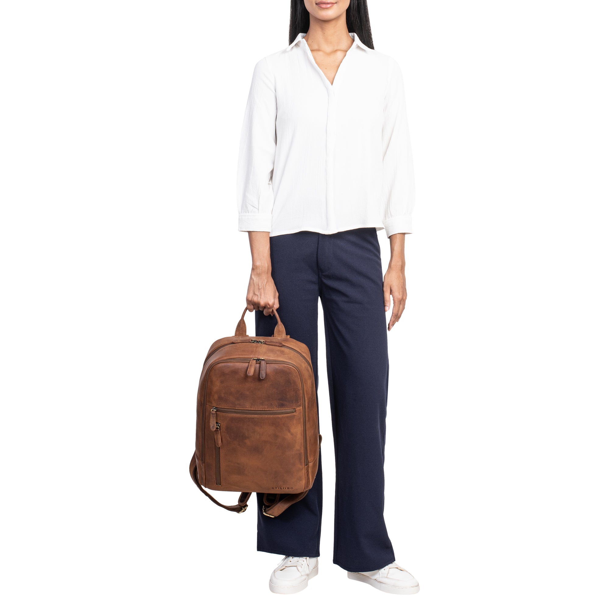 großer Leder Rucksack für Damen