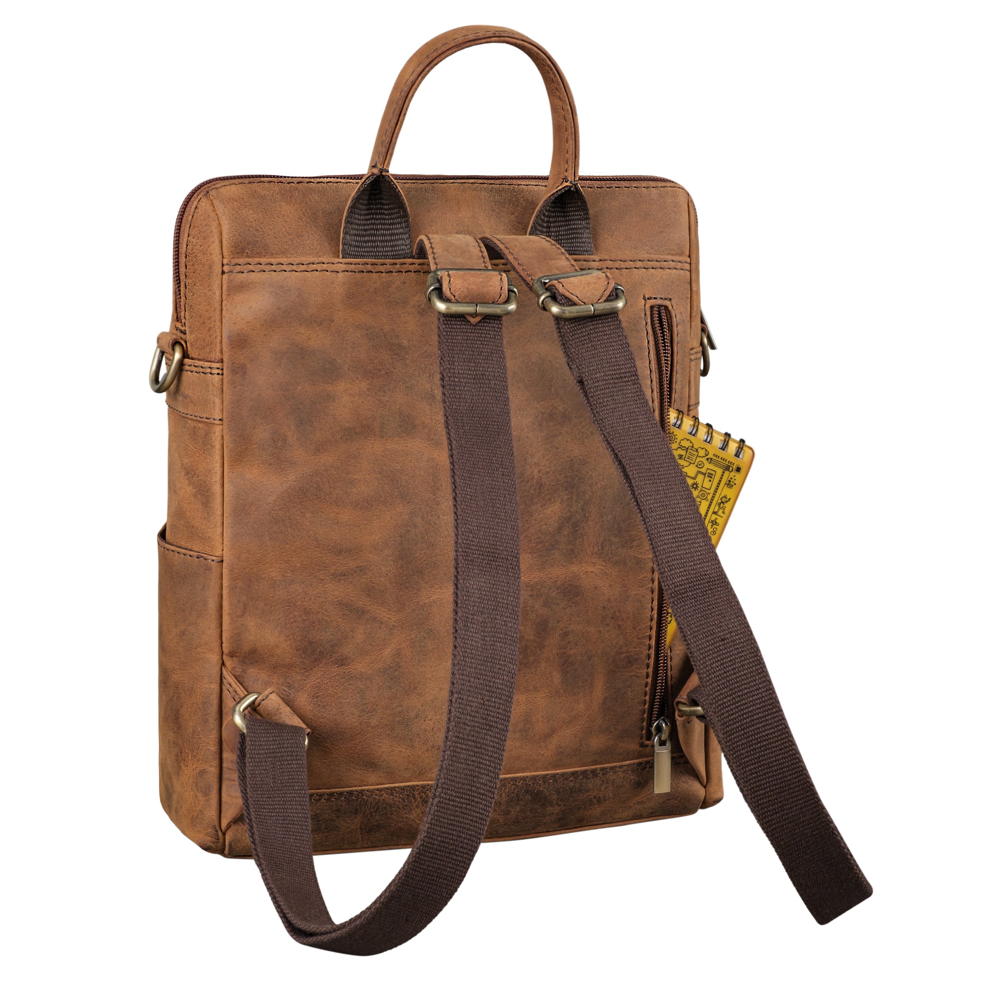 brauner Rucksack Damen Leder