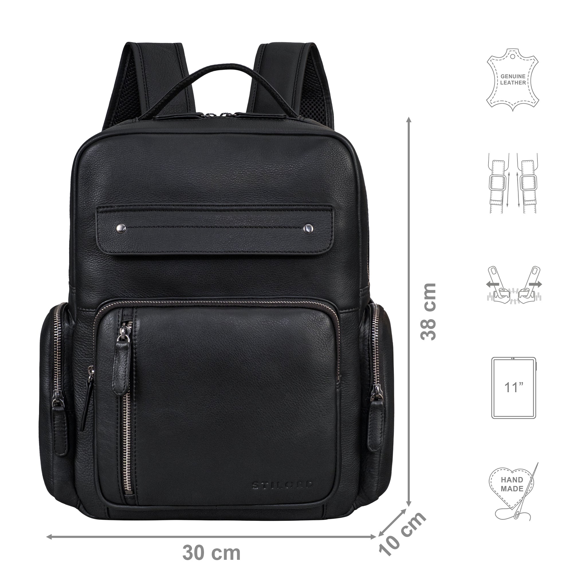 schwarzer Rucksack Damen Leder