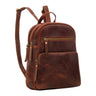 Leder cityrucksack vintage damen braun
