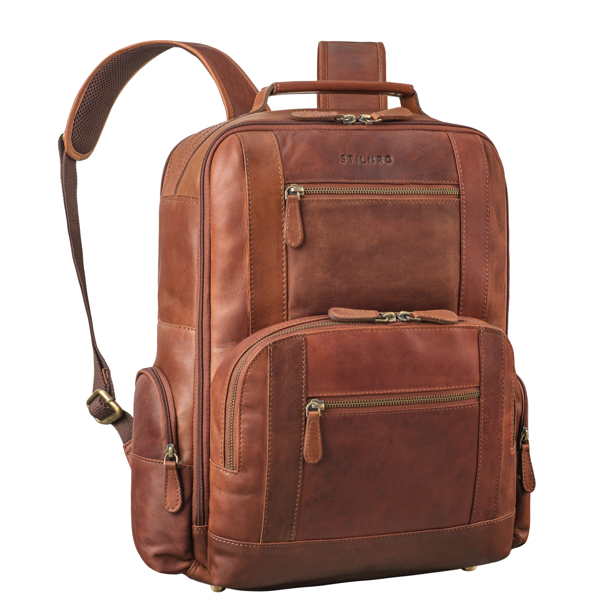 Lederrucksack Herren cognac