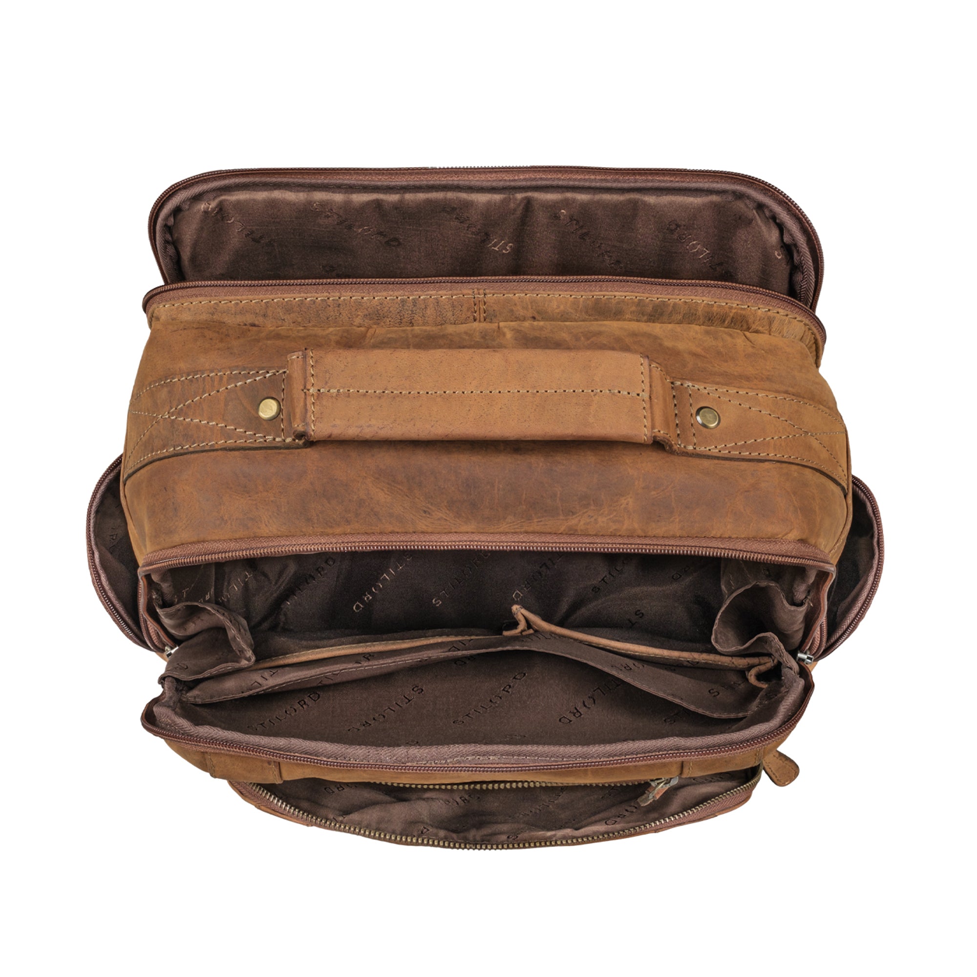 Leder Rucksack gross braun