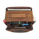 Rucksack Schule Leder braun