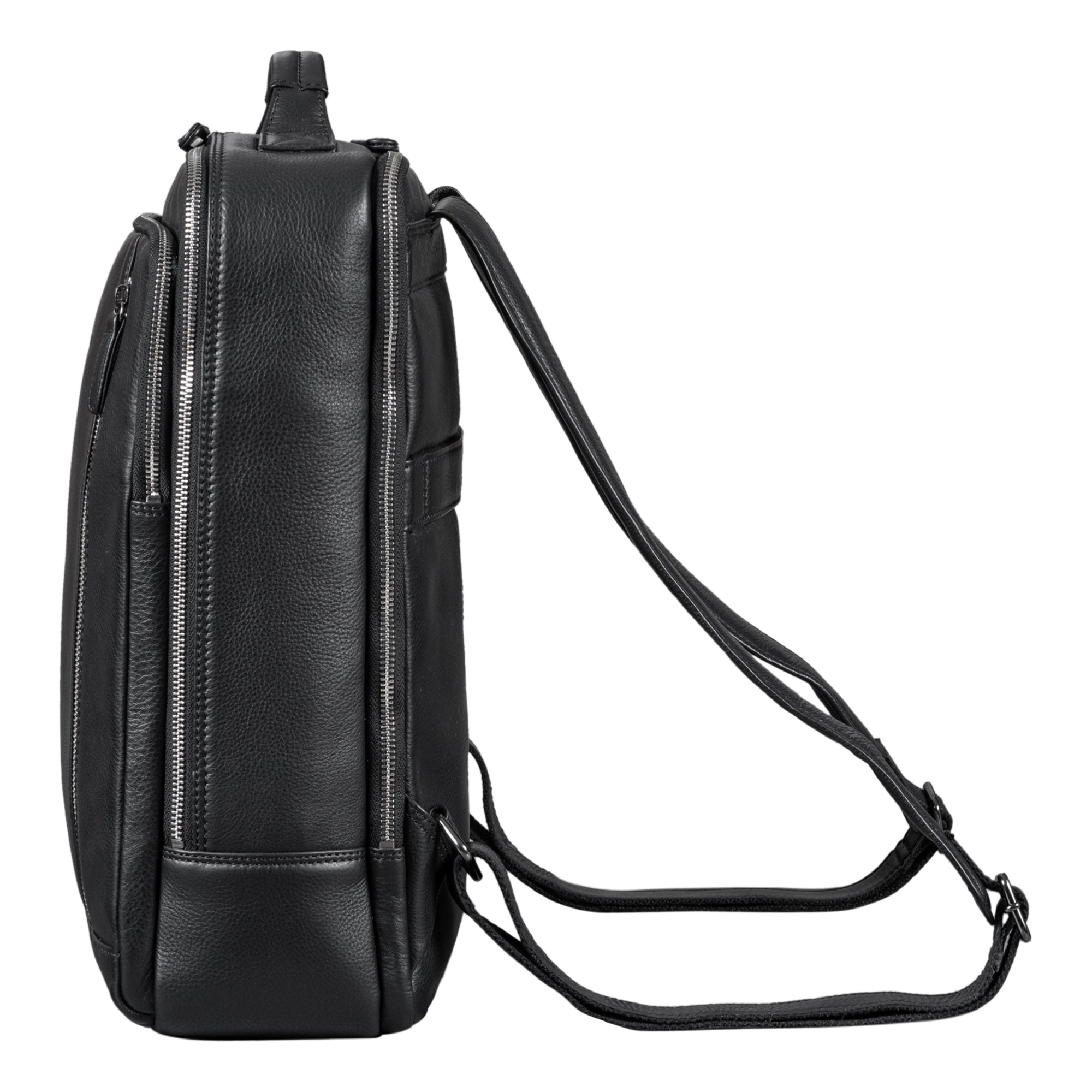 Ledertasche Rucksack Damen Herren schwarz