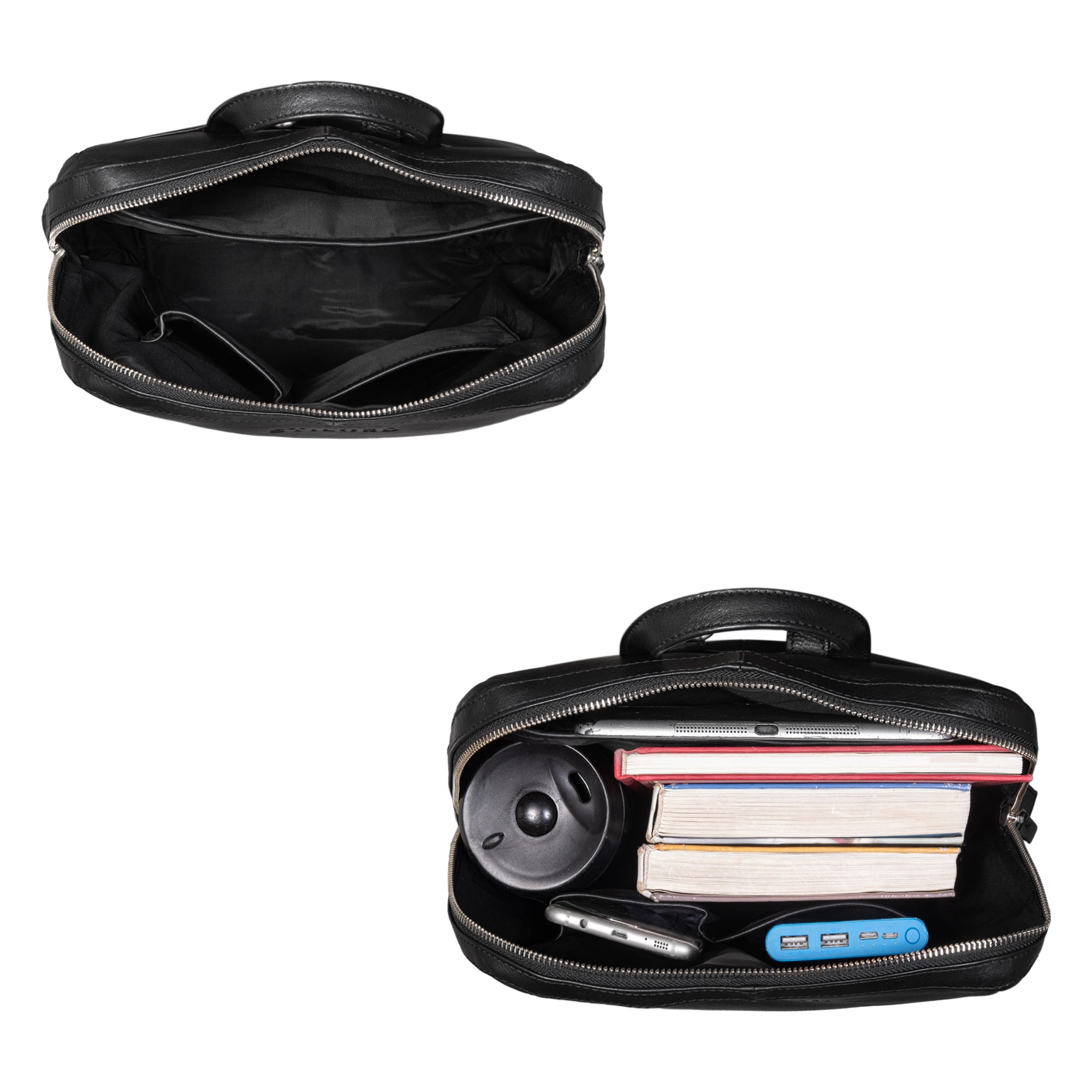 Rucksack Handtasche leder schwarz