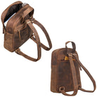 rucksack aus echteder braun