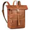 "Cairo" Leather Rolltop Laptop Backpack 15.6 - 17 Inch