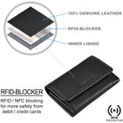 Leder Geldbörse mit RFID Schutz schwarz