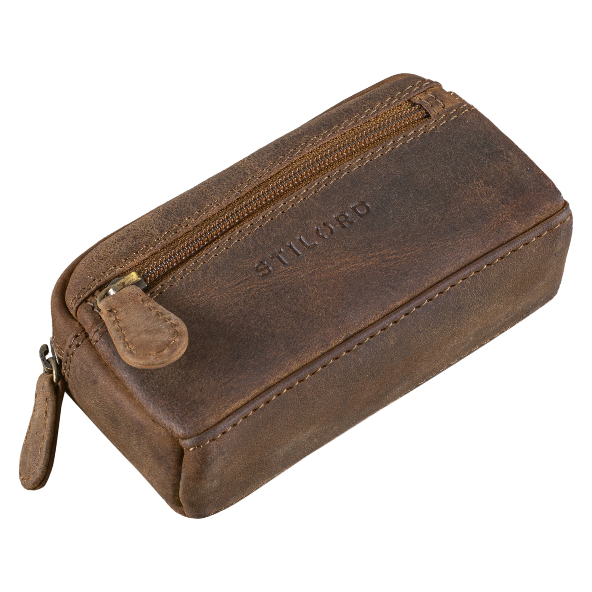 Mini Münzbörse Damen Leder braun
