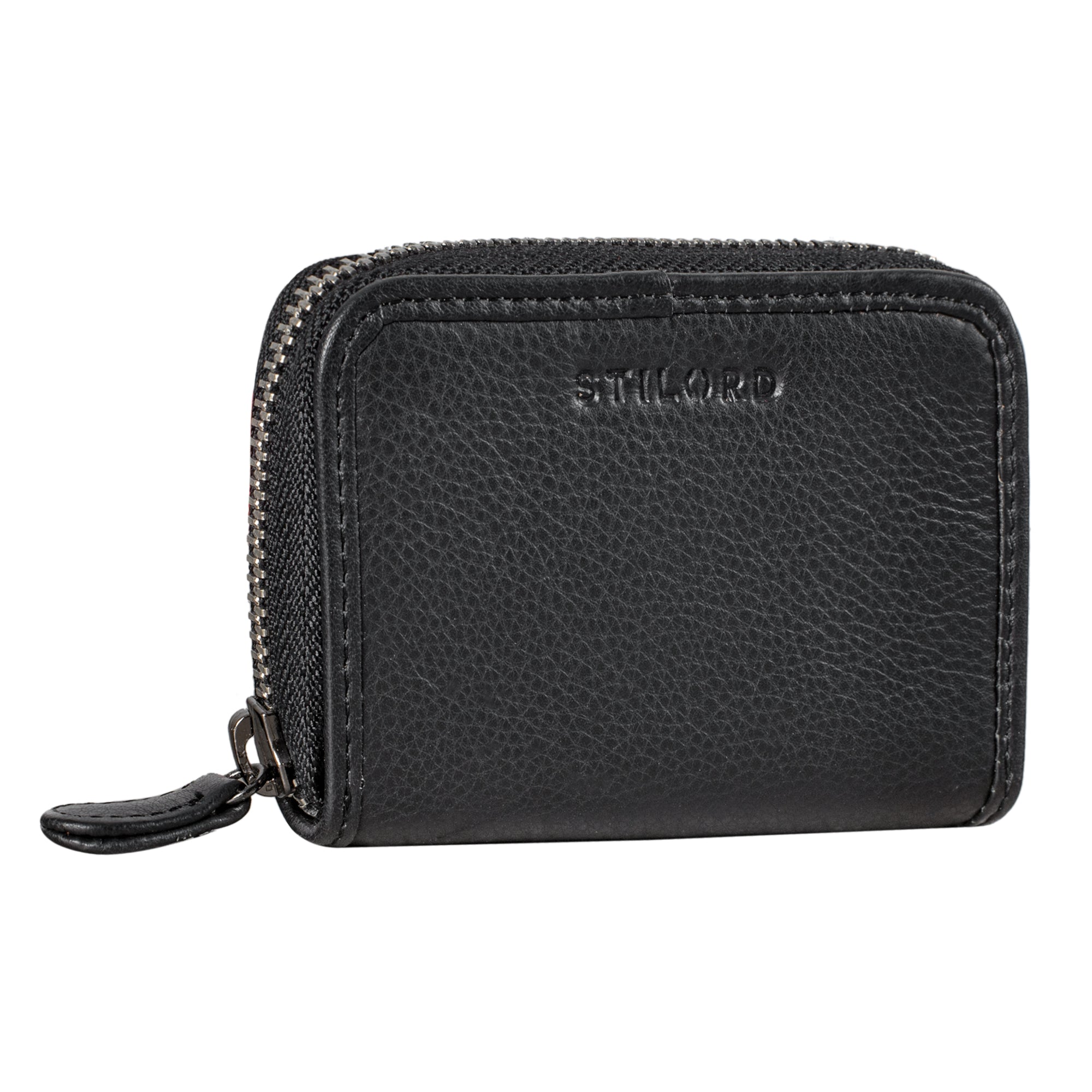 Schlüsselmäppchen Organizer Leder schwarz