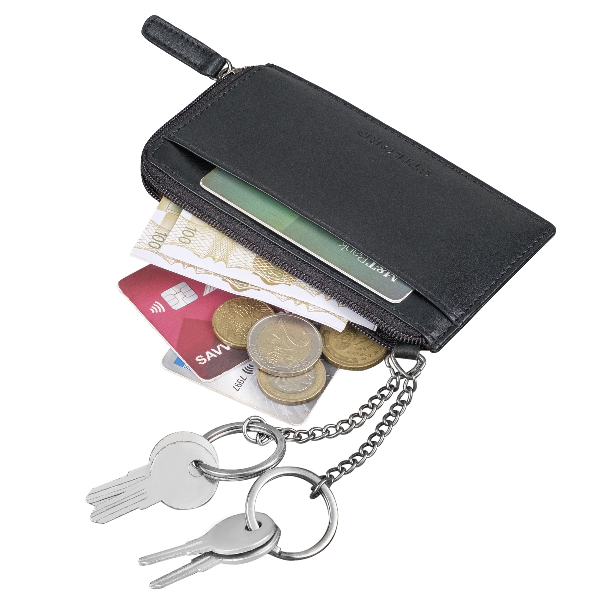 kleine Schlüsseltasche aus Leder