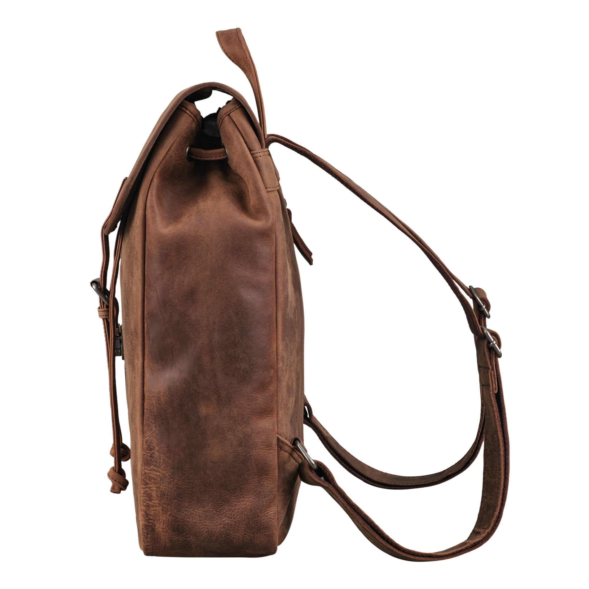 Rucksack für Schule Damen Leder braun