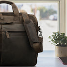 Ledertasche Schulterpolster dunkelbraun