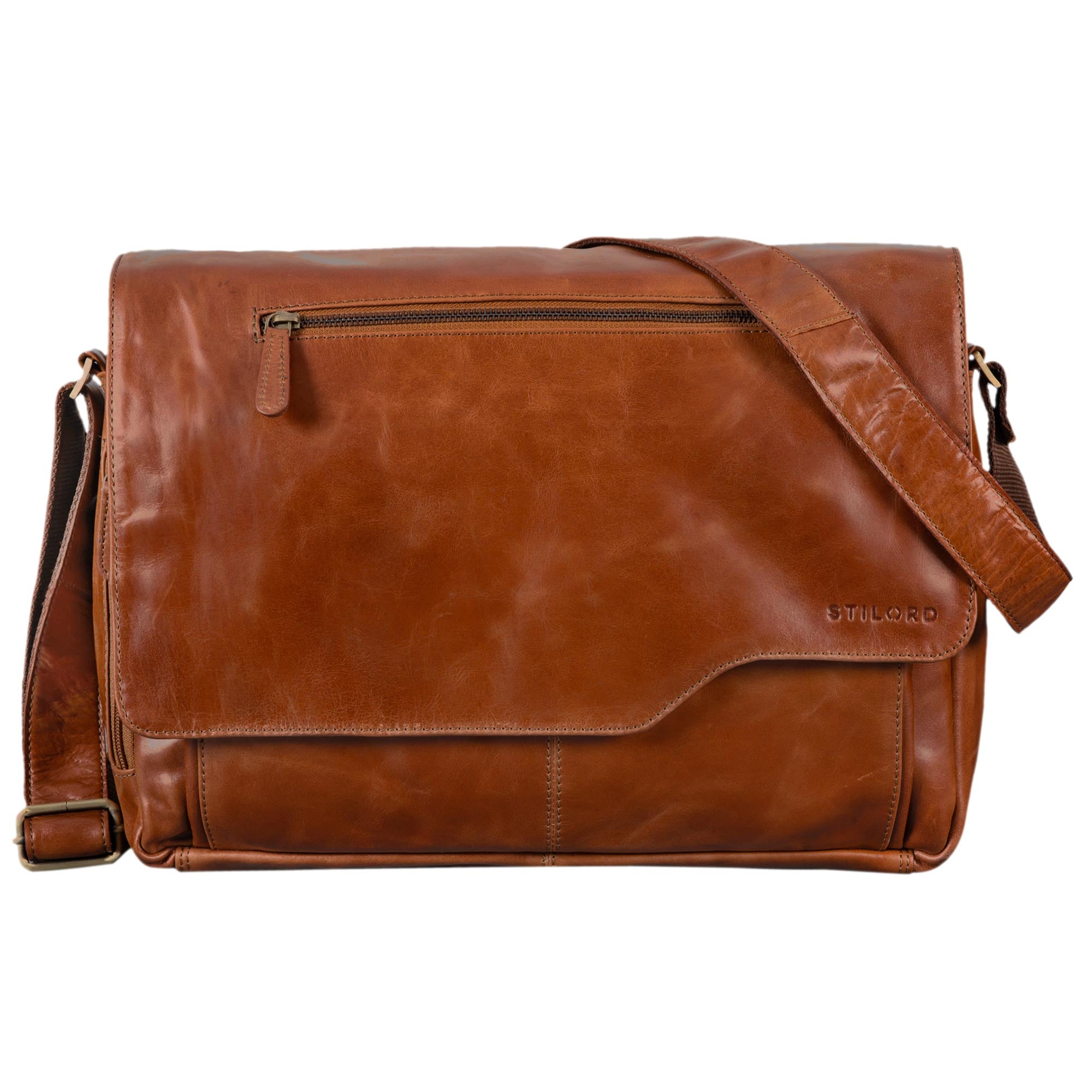 Herren Umhängetasche Vintage Leder braun