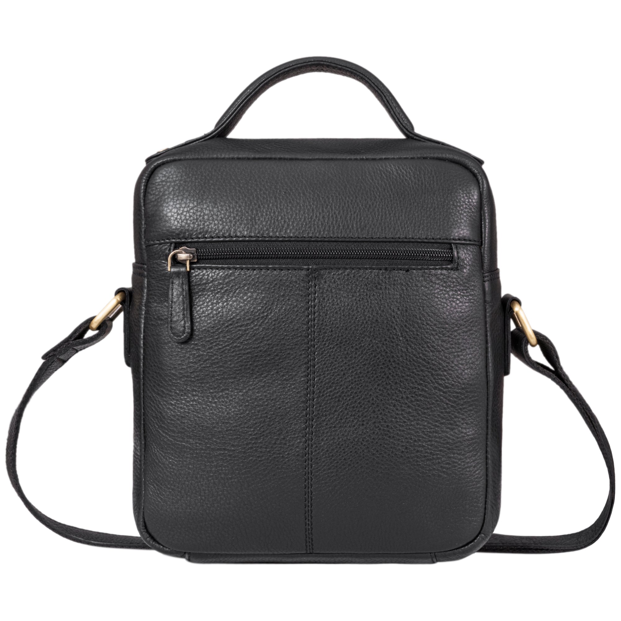 Herren Schultertasche Leder schwarz