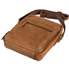 Kleine Ledertasche mit Schultergurt braun