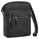 Schwarze Schultertasche Herren klein Leder