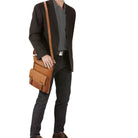 Vintage Schultertasche Leder braun