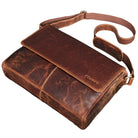 Schultertasche Echt Leder braun