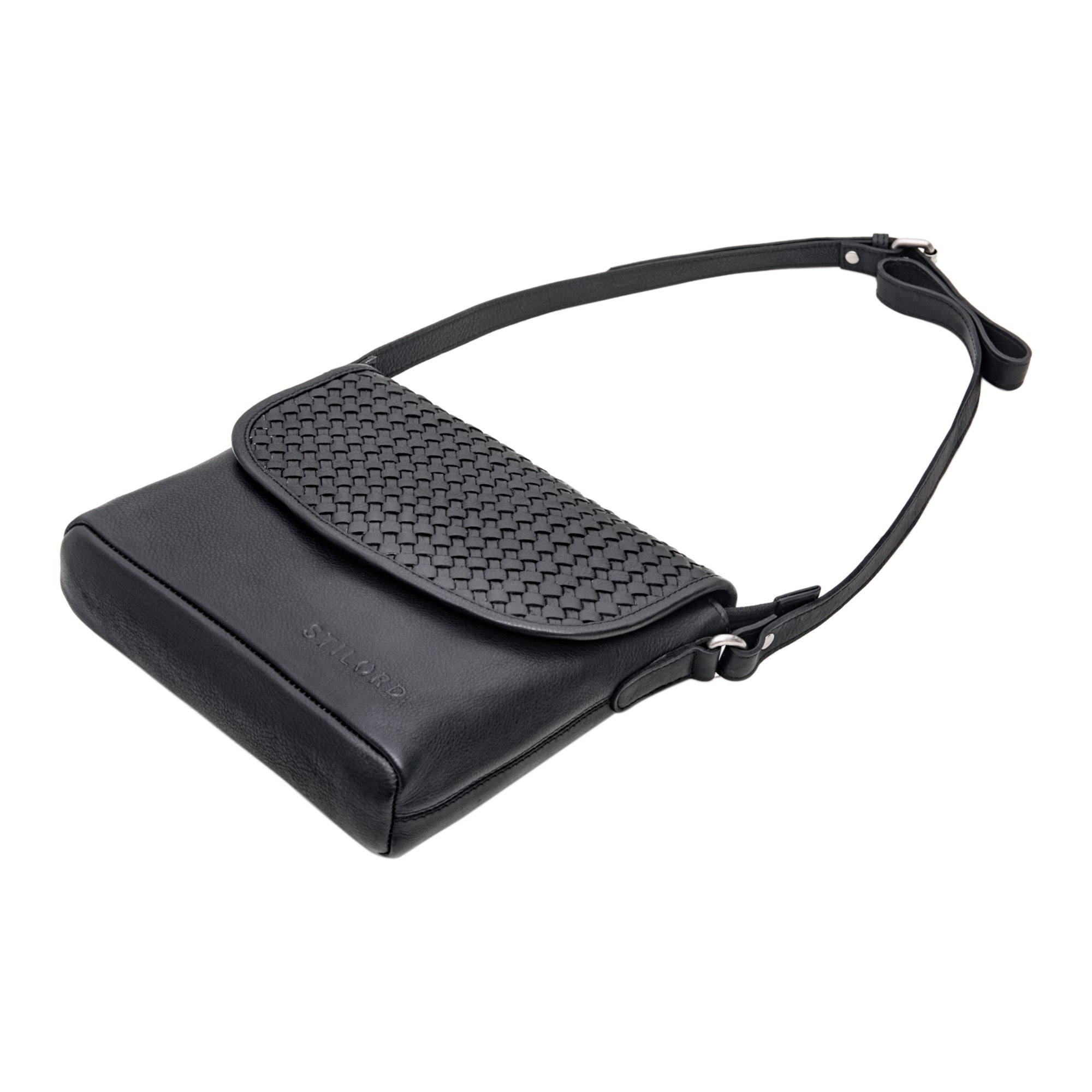 Festivaltasche Echtleder schwarz