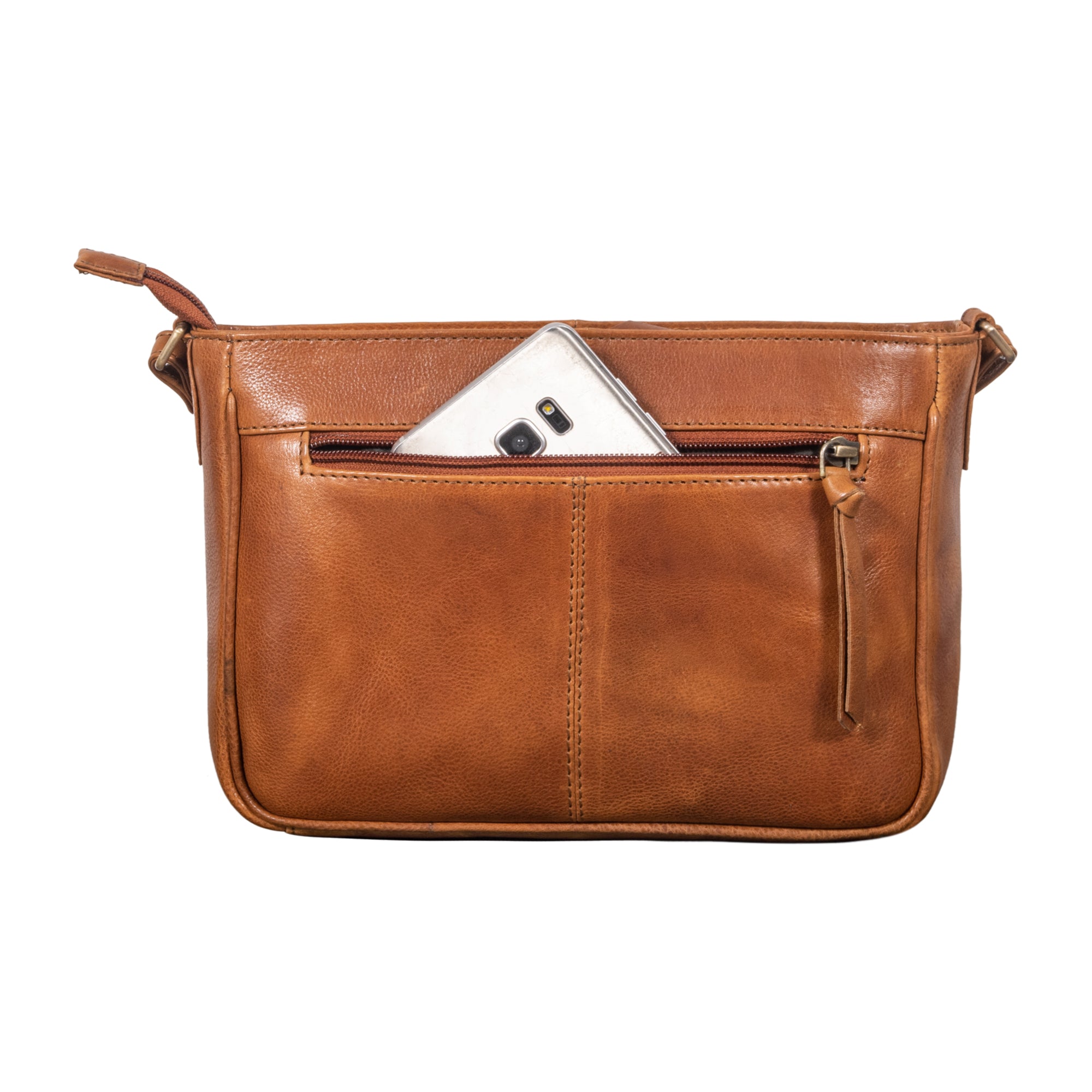 Schultertasche freizeit echtleder braun