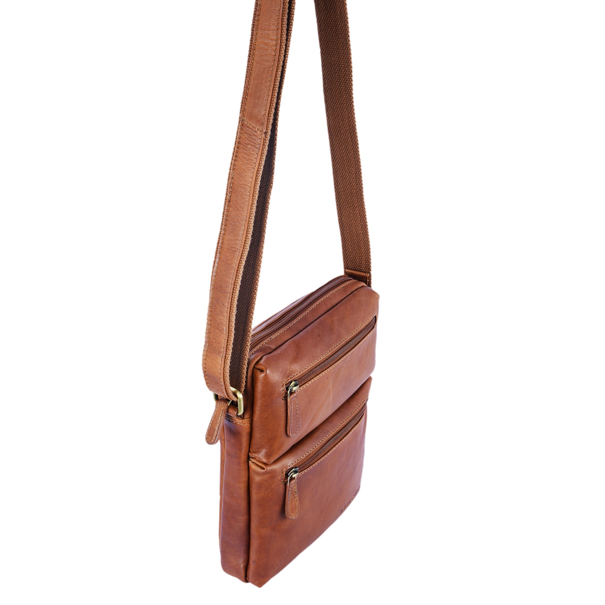 Leder Schultertasche braun