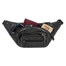 Gürteltasche Herren Leder schwarz
