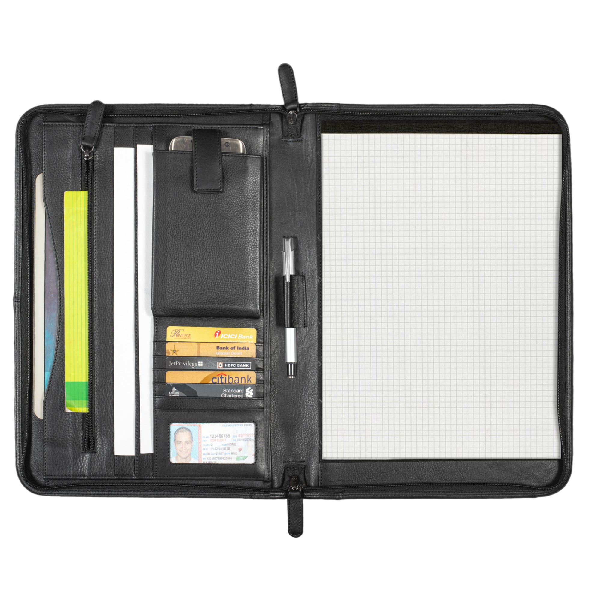 Ledermappe Tabletmappe 13 Zoll schwarz