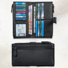 Portemonnaie Leder Damen schwarz