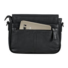 Leder Handtasche Damen schwarz