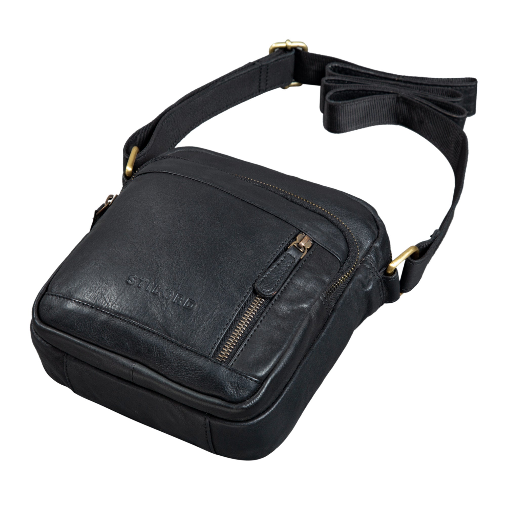 Männer Handtasche aus schwarzem Leder