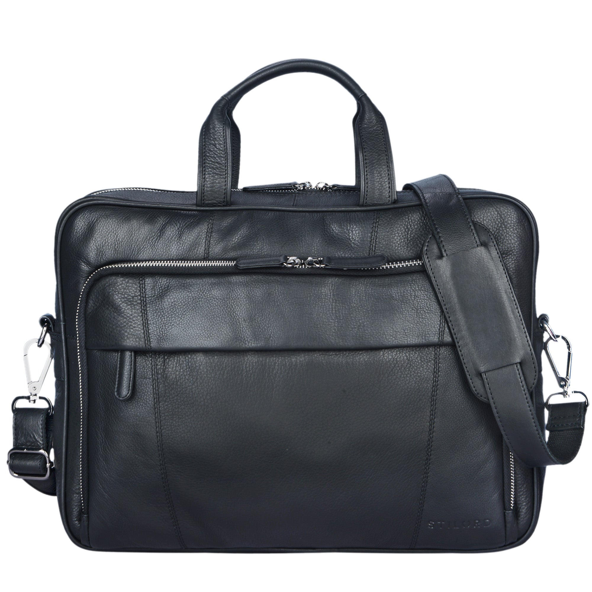 schwarze Ledertasche zum Umhängen für Damen Herren