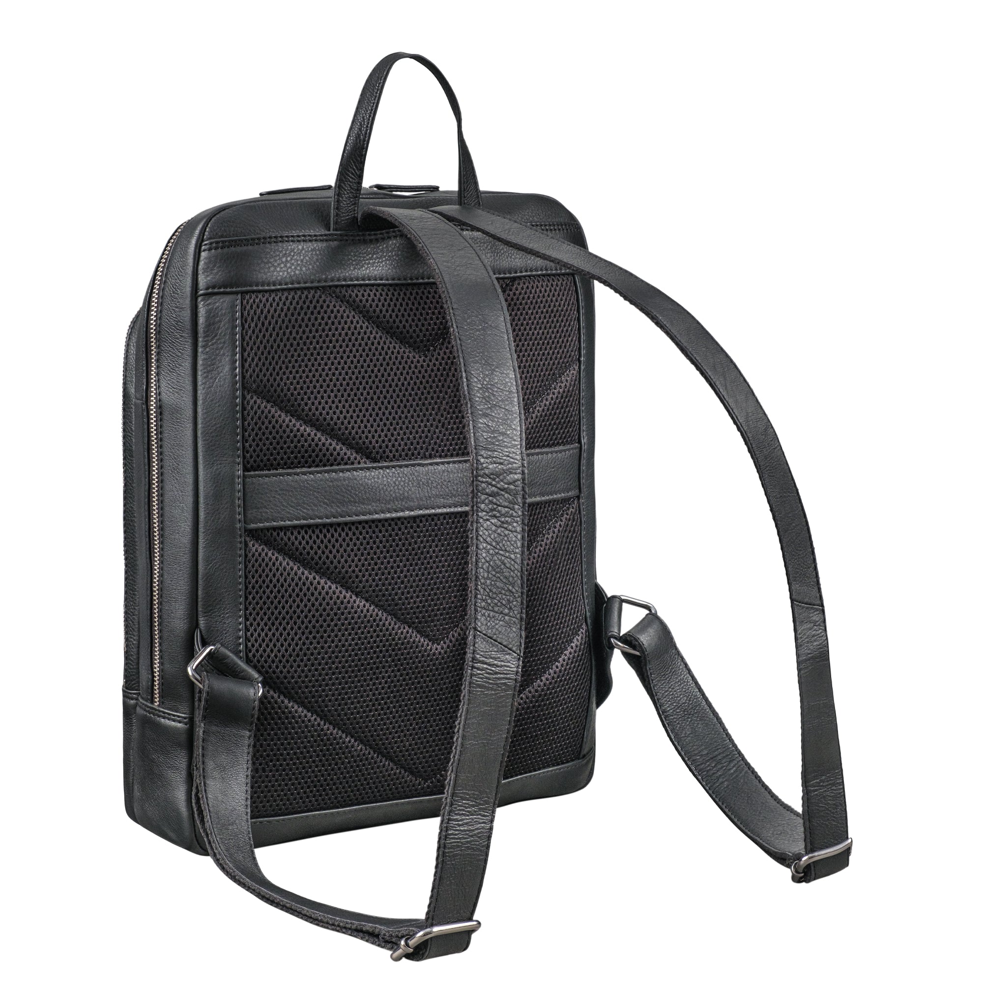 Rucksack Damen schwarz mit Trolleyhalterung
