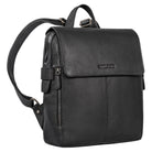 Backpack mit Reißverschlusstaschen und Überschlag in schwarz