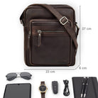 Herren Tasche Leder klein dunkelbraun