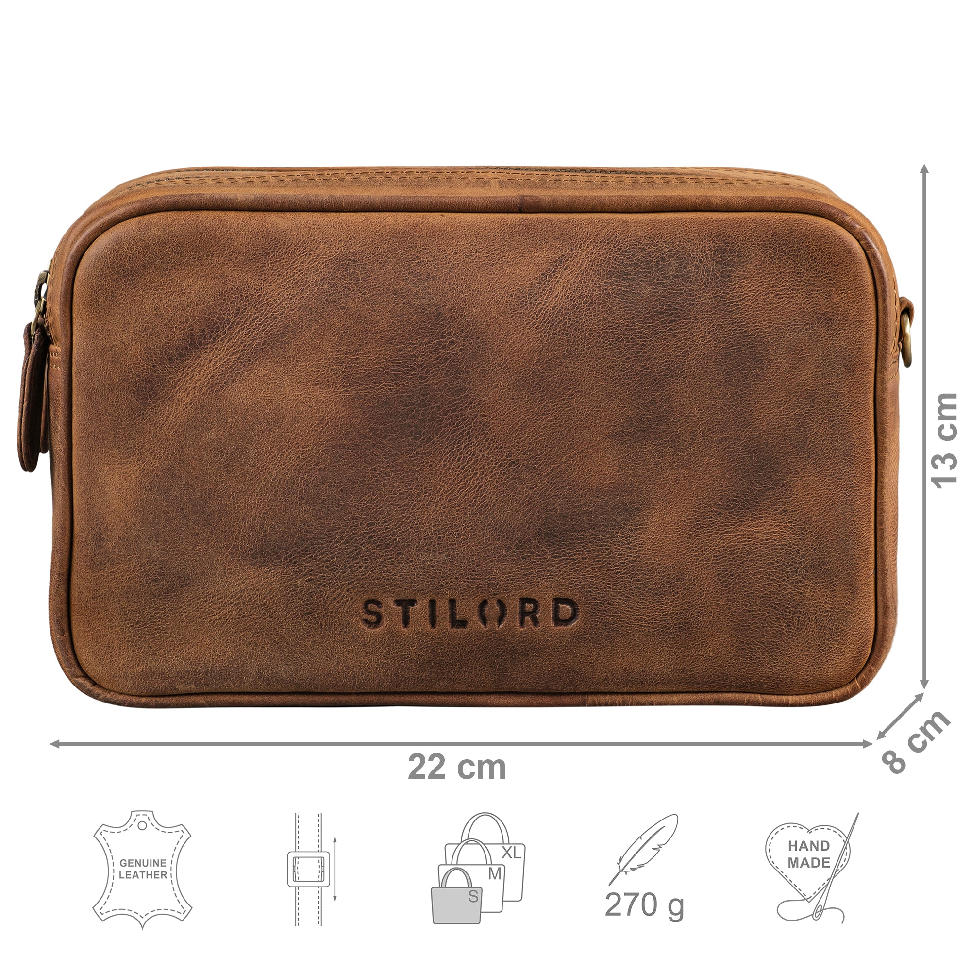 Kleine Damentasche Leder braun