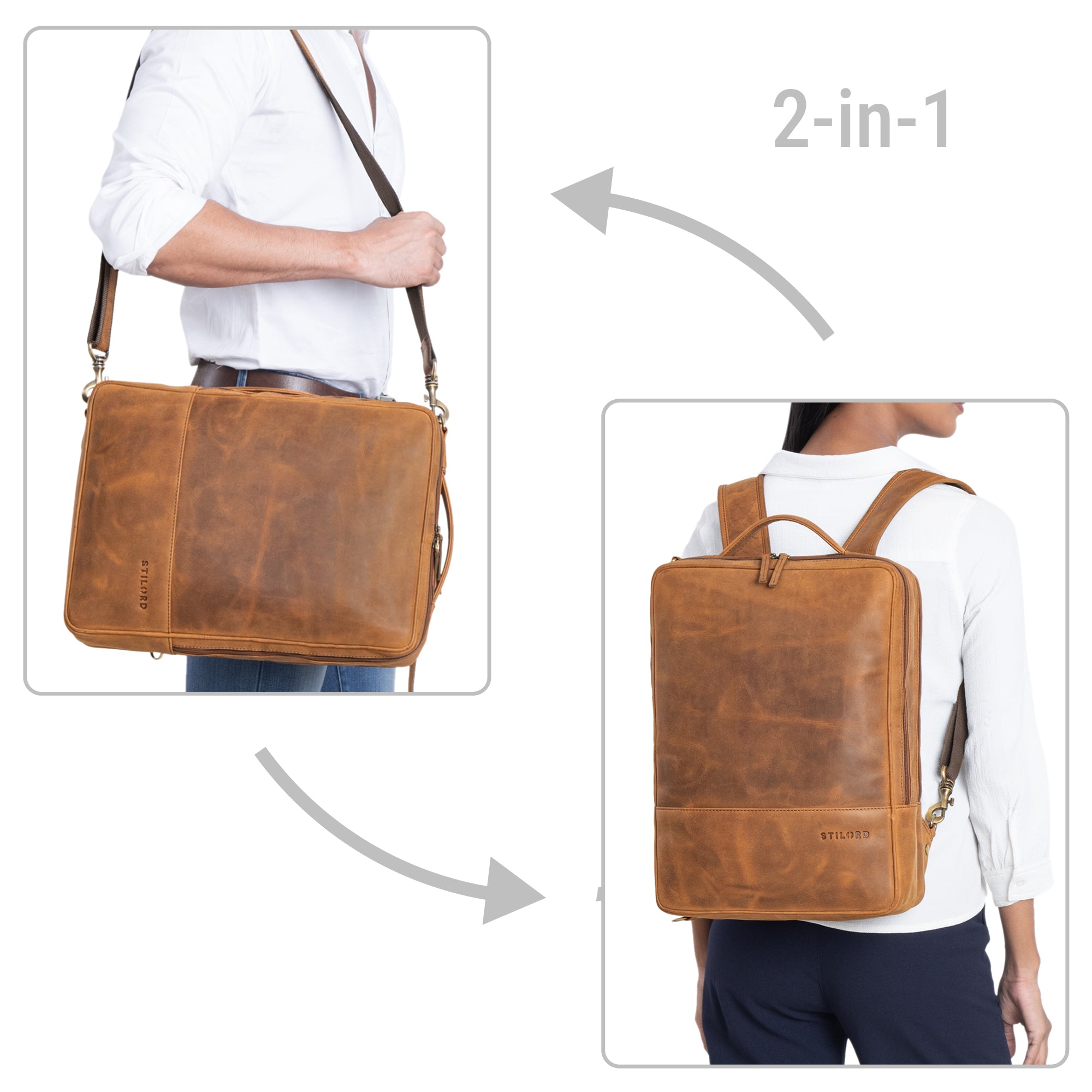 2 in 1 Aktentasche Umhängetasche