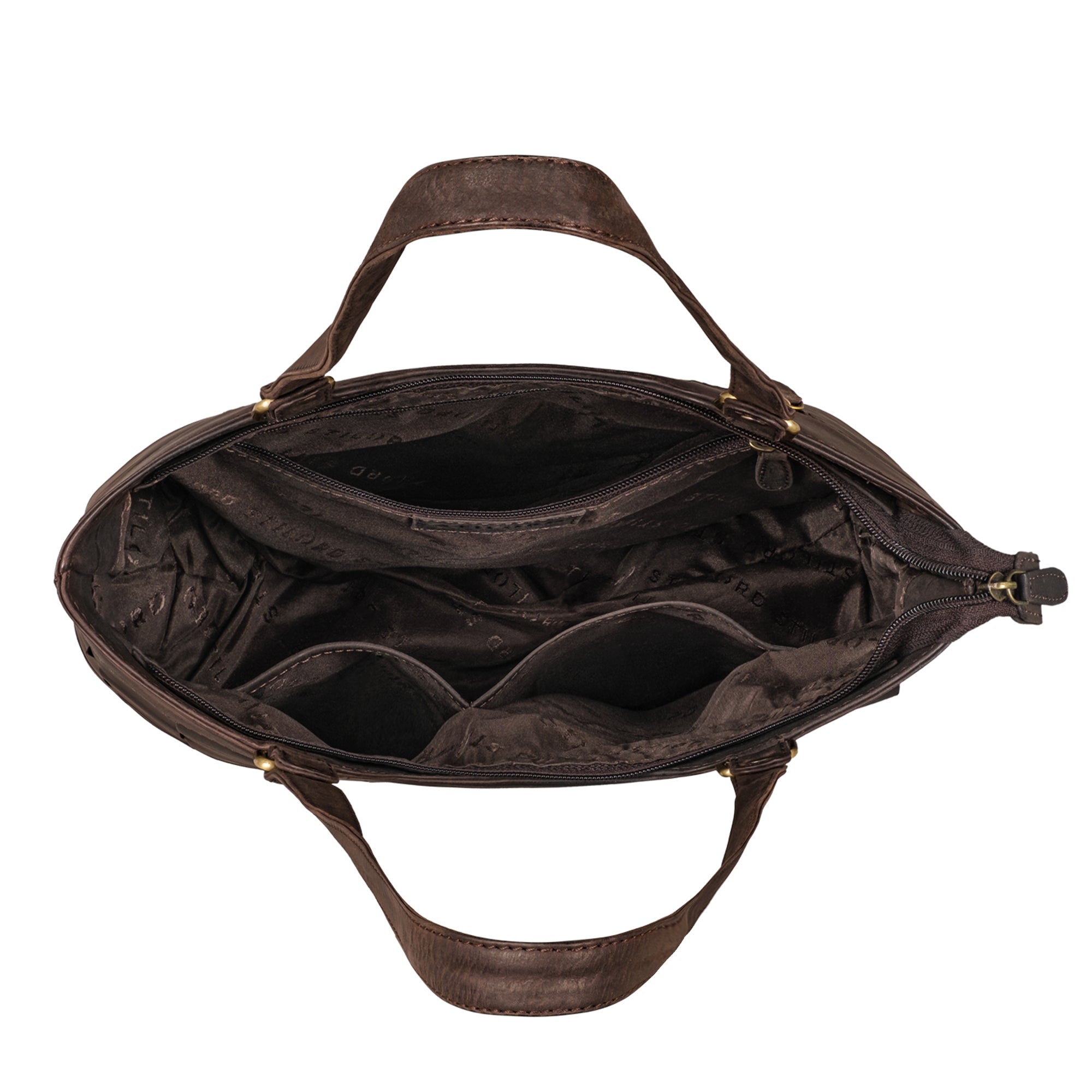 Schultertasche Damen Leder geflochten braun