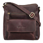Ledertasche Damen glänzed Leder dunkelbraun