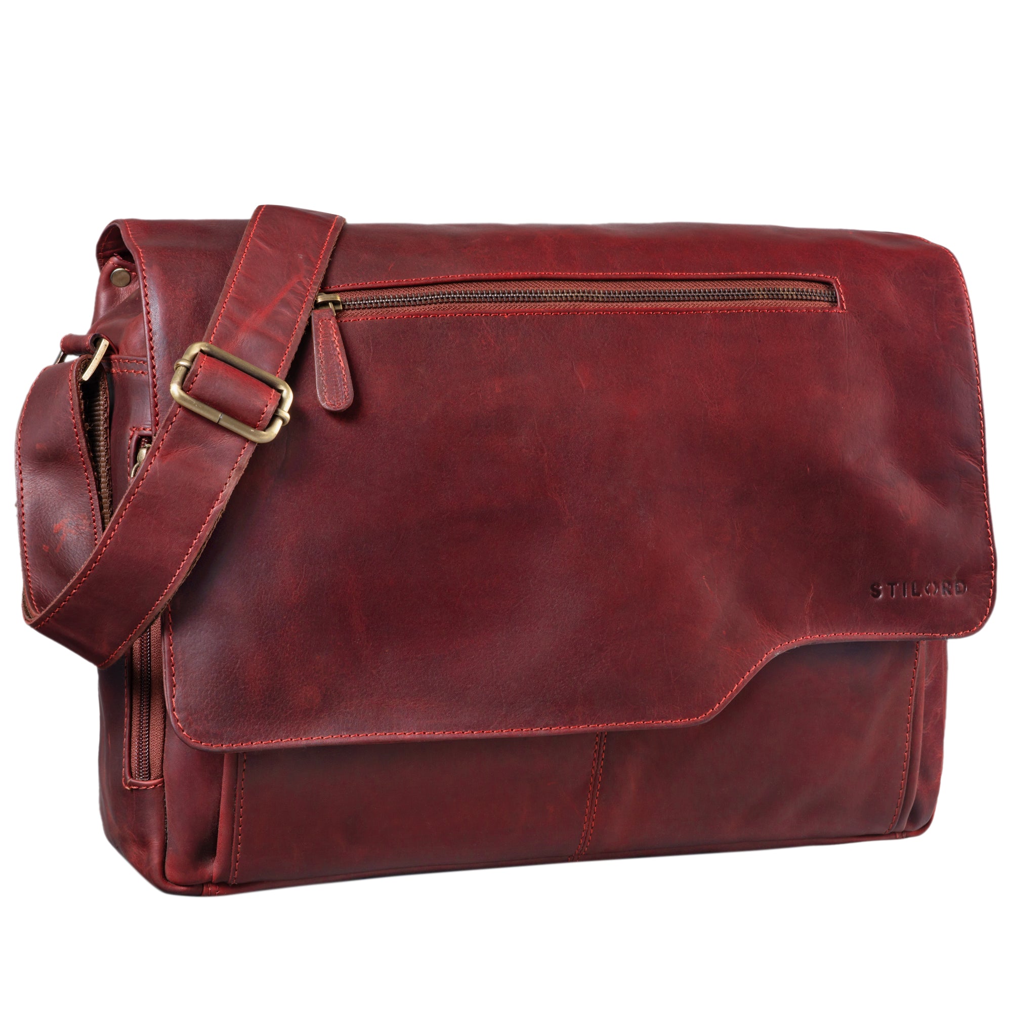 Umhängetasche Schulter Ledertasche rot