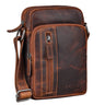 B-Stock "Amadeo" Genuine Leather Messenger Bag Small Mens 8.3 Inch Tablet