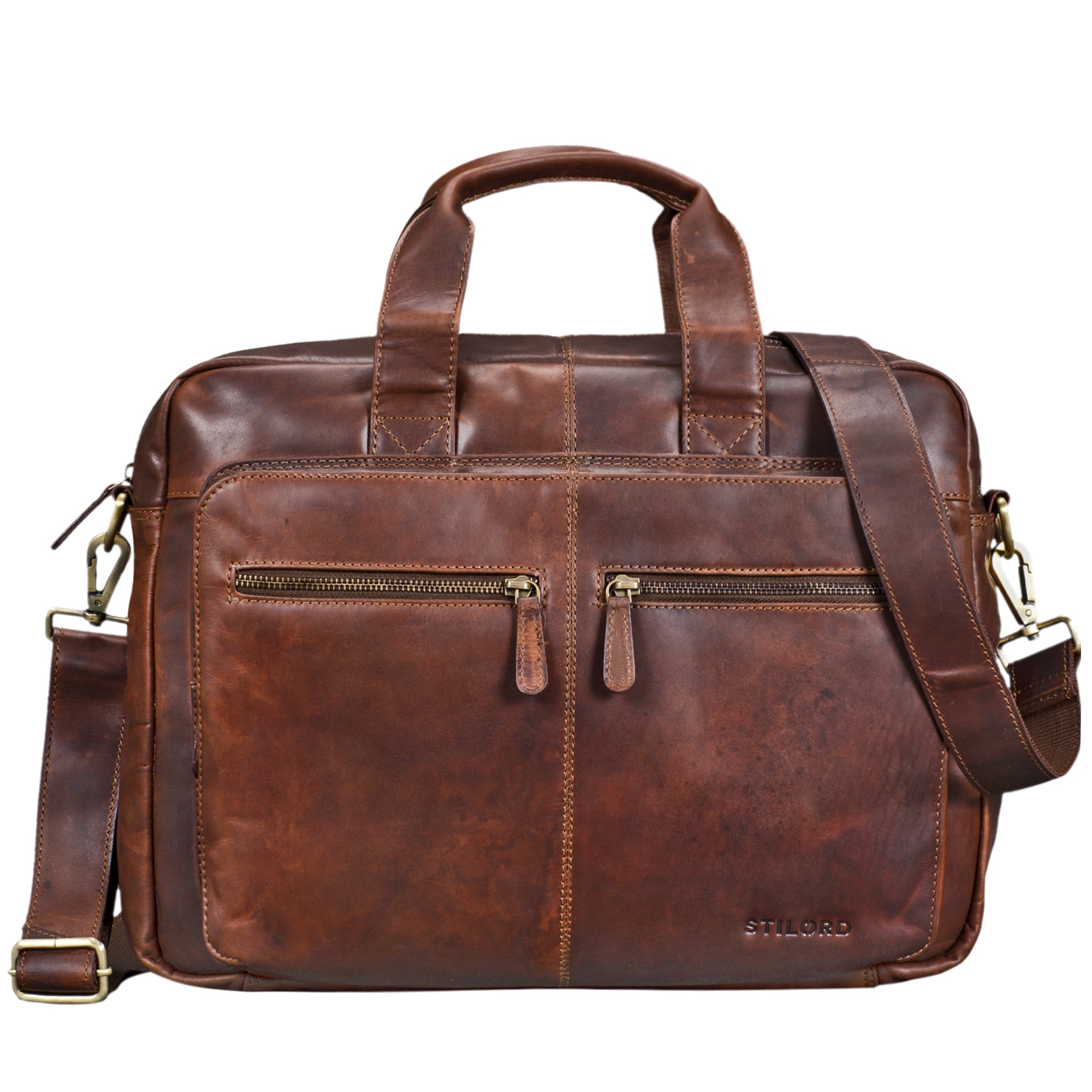 Ledertasche mit Schultergurt Herren Vintage braun