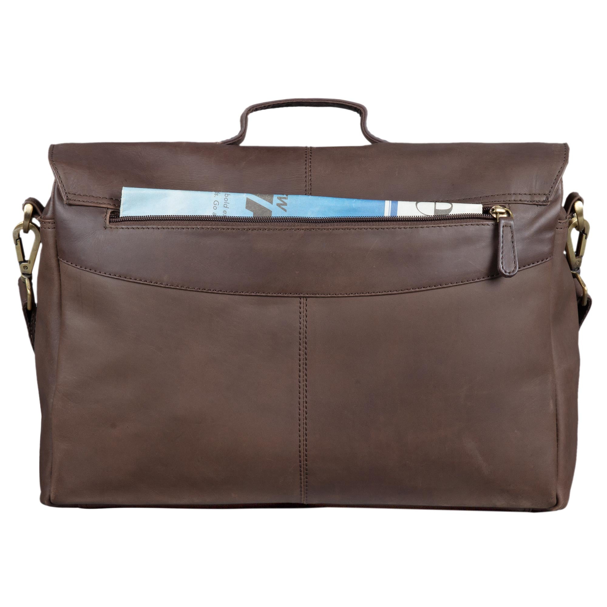 Businesstasche Vintage echtes Leder dunkelbraun
